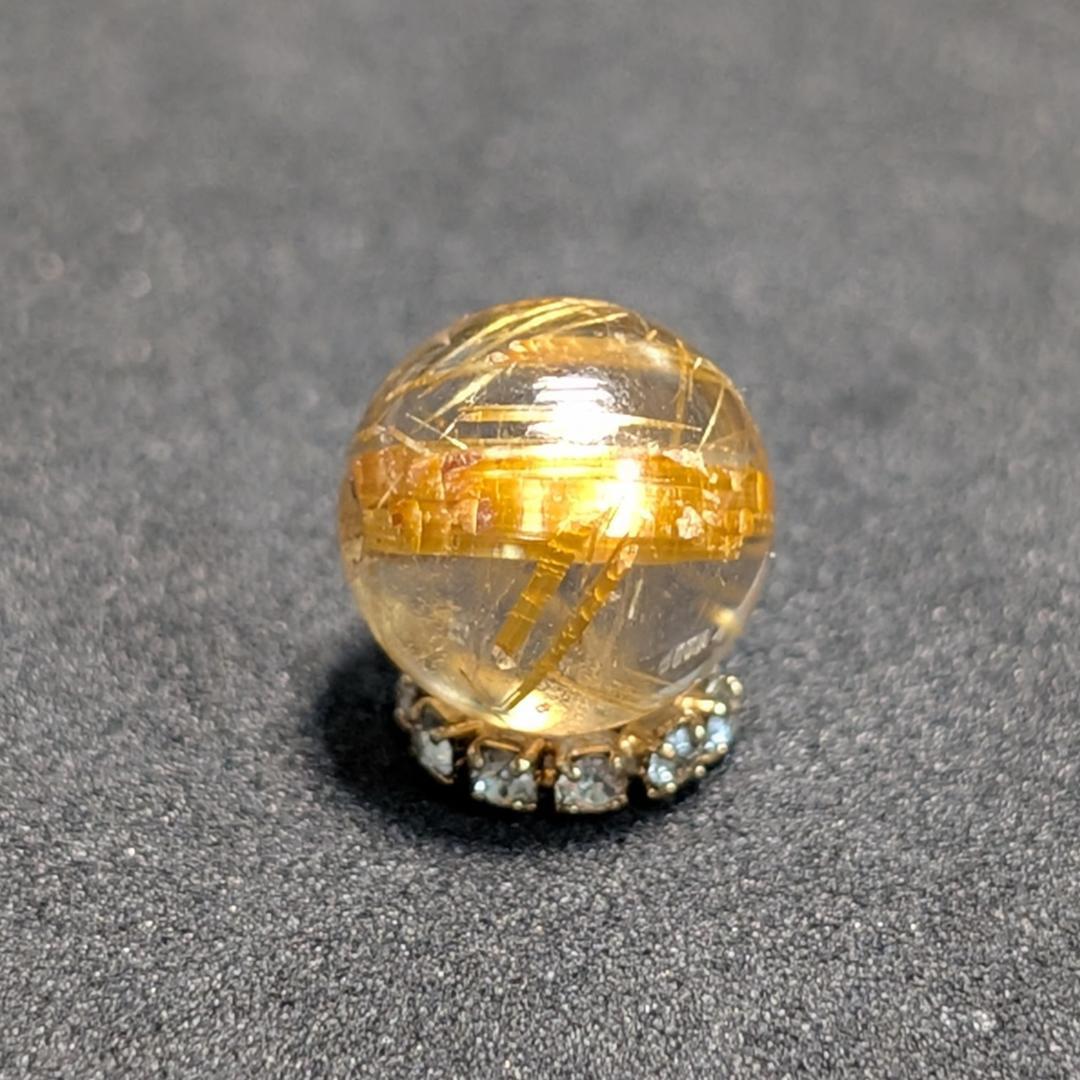 一点物 【豪快な太金針】ゴールドタイチンルチル 10ミリ 1粒売り お守り石