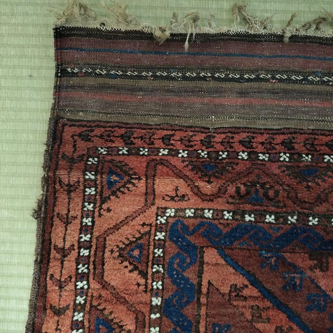 古い緞通　絨毯　敷物　絹　 再度お値下げいいたしました