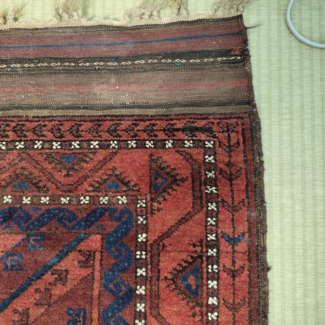 古い緞通　絨毯　敷物　絹　 再度お値下げいいたしました