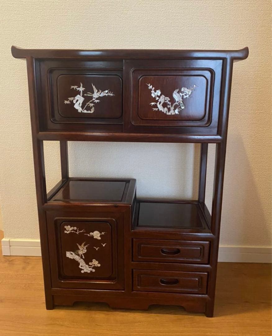 中国美術 唐木 花梨 茶棚 伝統工芸 家具 骨董品