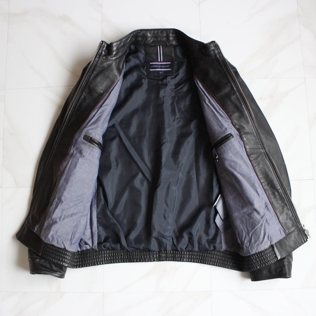 トミーヒルフィガー ラムレザー 52 XXL ブラック