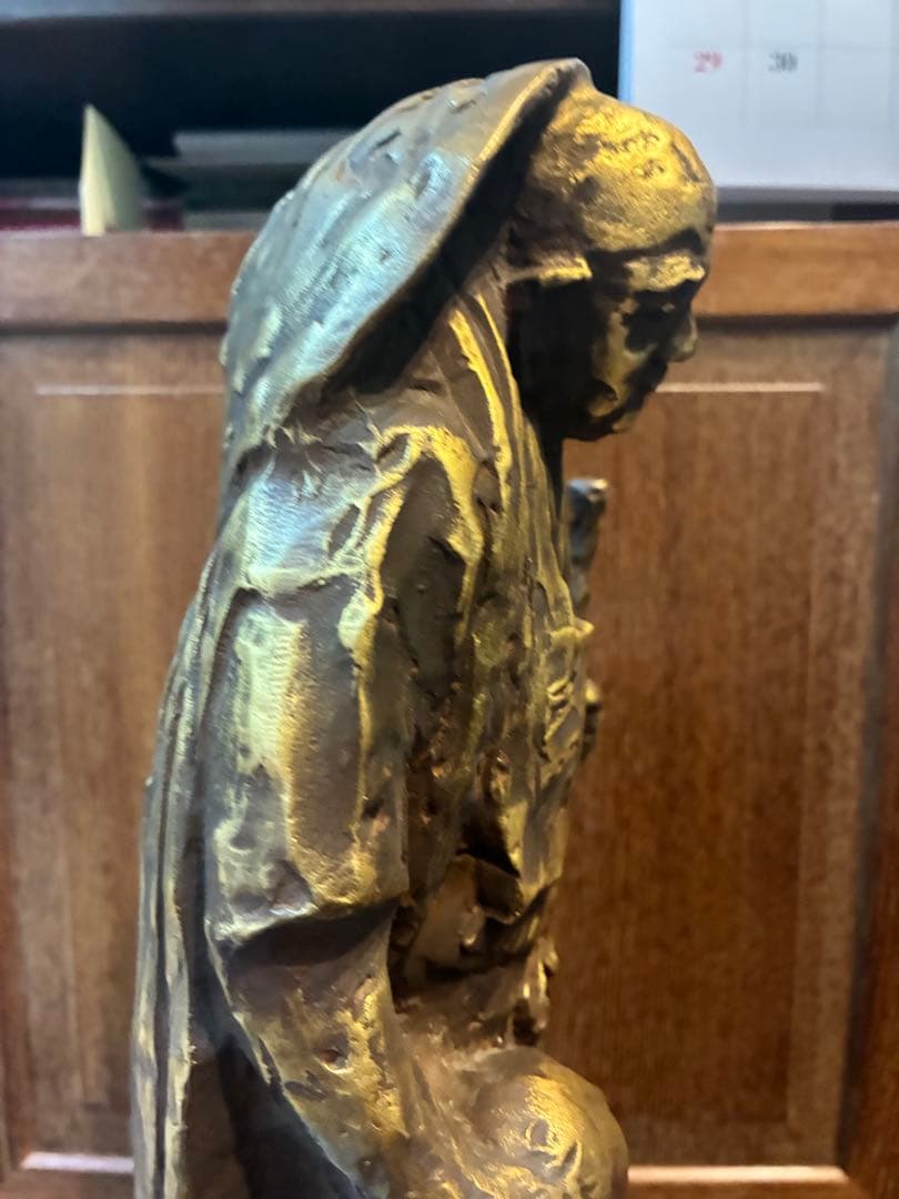 北村西望　大慈良寛　ブロンズ　1979制作　高さ38センチ　6.5キロ　良寛和尚