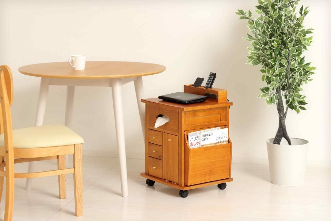 ナイトワゴン　整理収納　ラック　高さ59cm　小物収納　キャスター　コンセント付