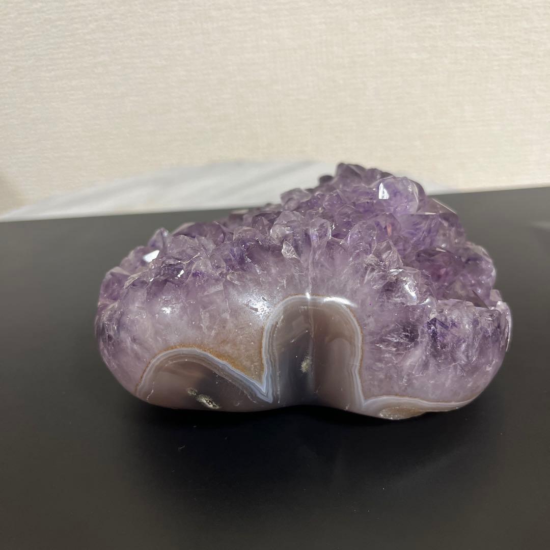 【天然石】レア★アメジスト　ハート　クラスター　母岩なし　ノーセメント