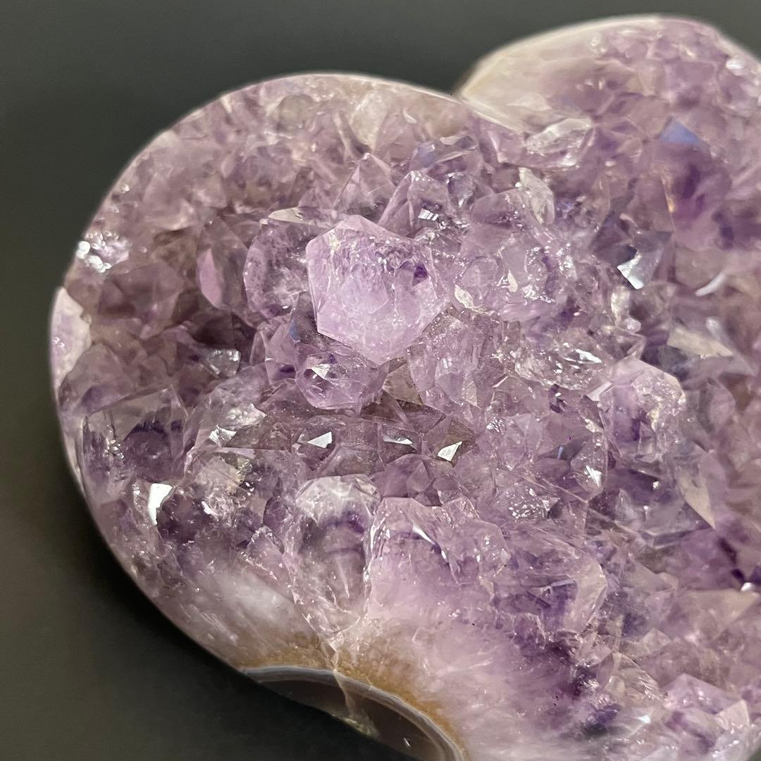 【天然石】レア★アメジスト　ハート　クラスター　母岩なし　ノーセメント