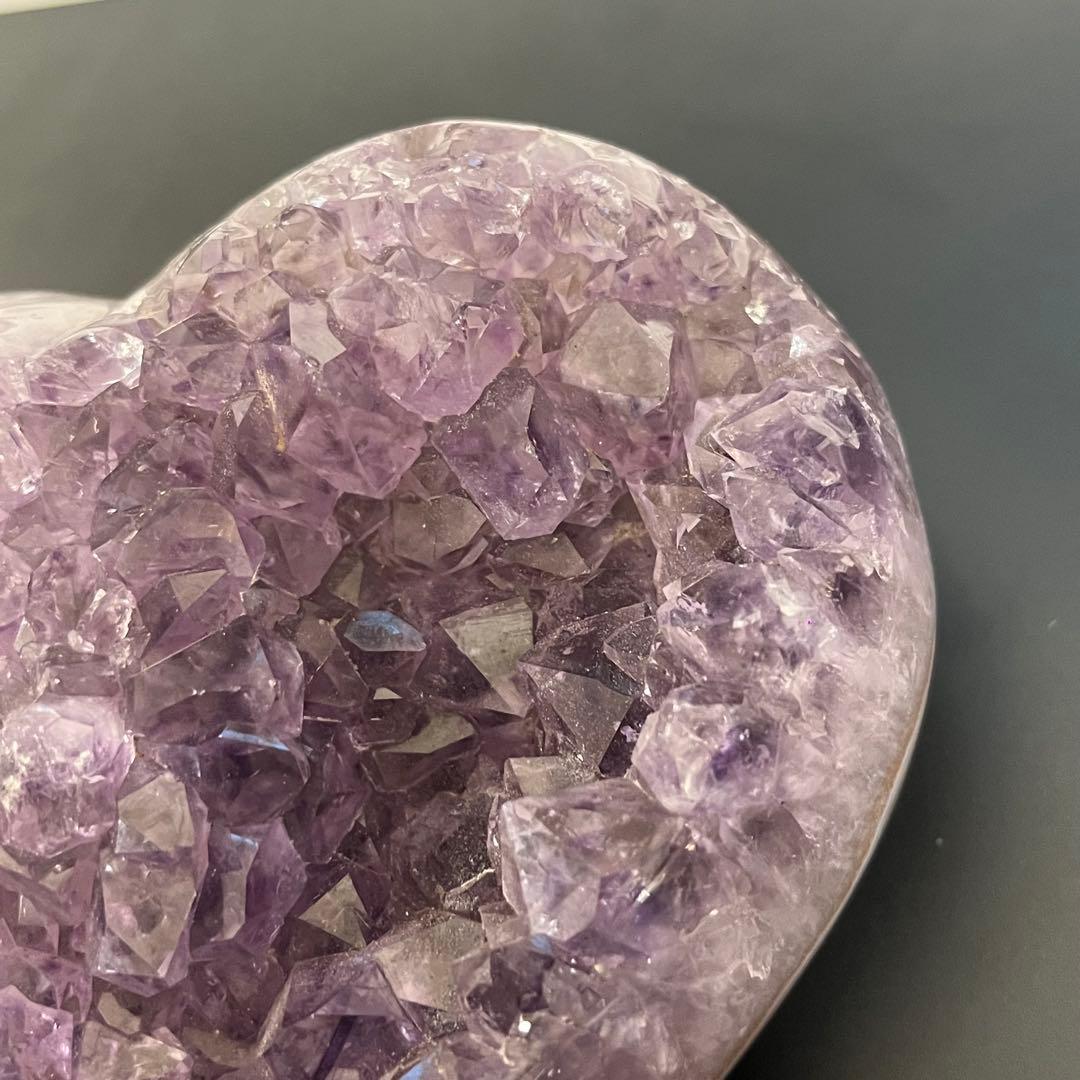 【天然石】レア★アメジスト　ハート　クラスター　母岩なし　ノーセメント