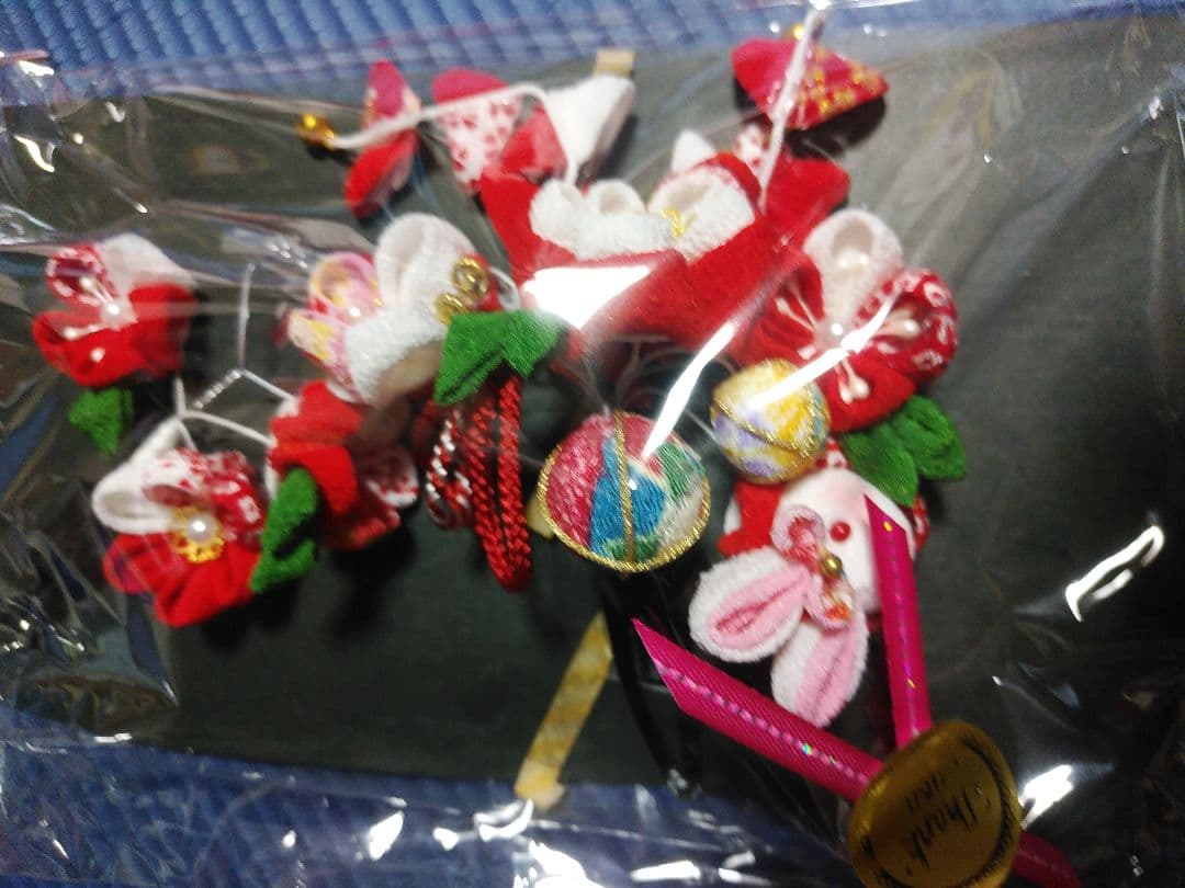 花柄刺繍 七五三着物ピンク水色 100cm~　7歳用セット