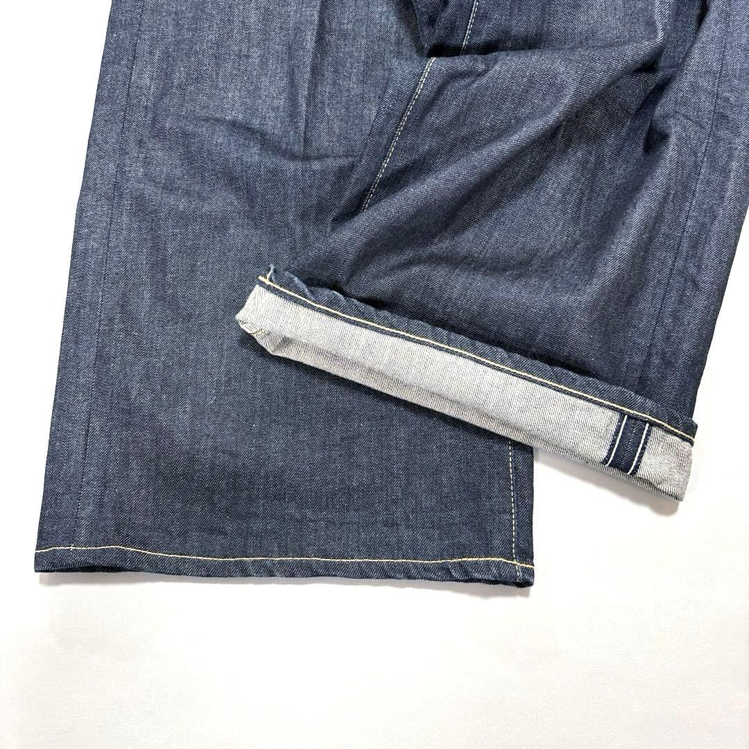 45R ライ麦デニムのバチ比女（一張羅） インディゴ　29 ワイドデニムパンツ