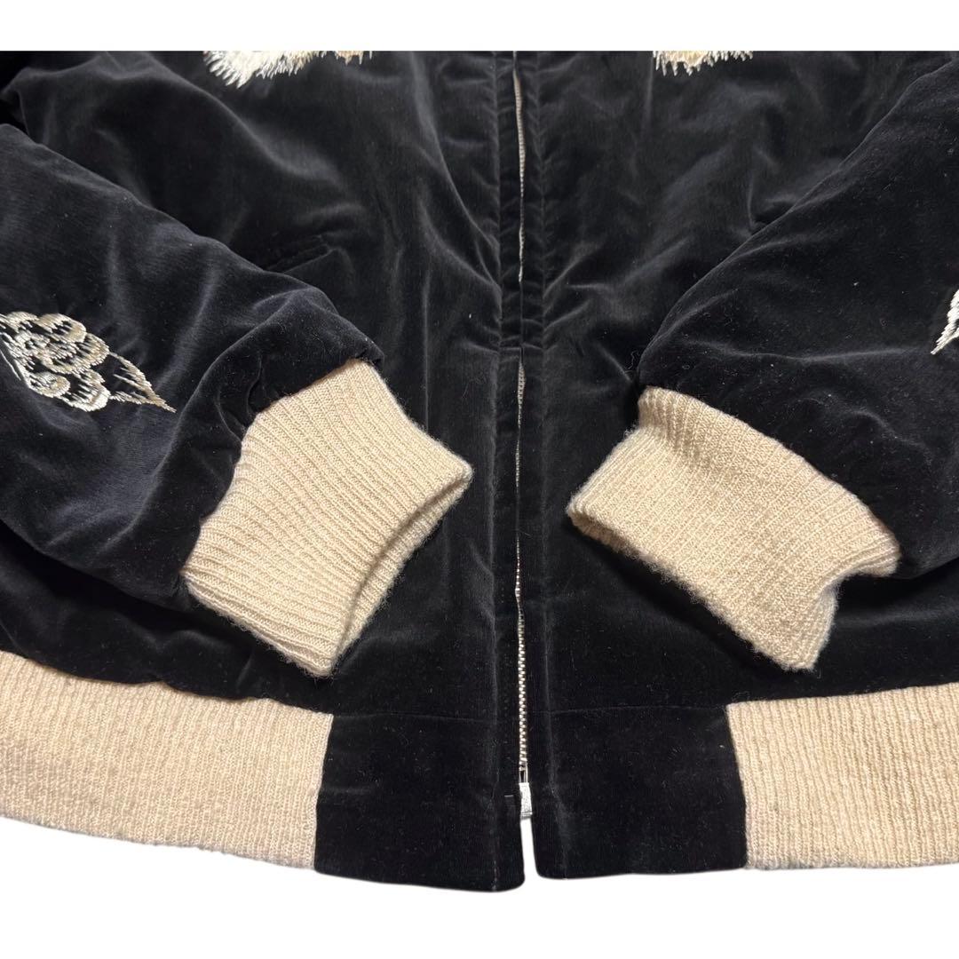 港商 東洋 JS別注 別珍×サテンキルト スーベニアジャケット 黒 サイズ中