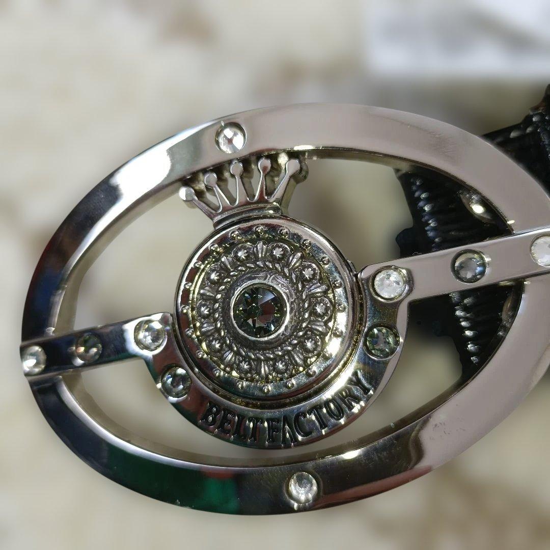 【極美品】牛革ベルト BELTFACTORY マーカー付き 黒 ゴルフ 北海道