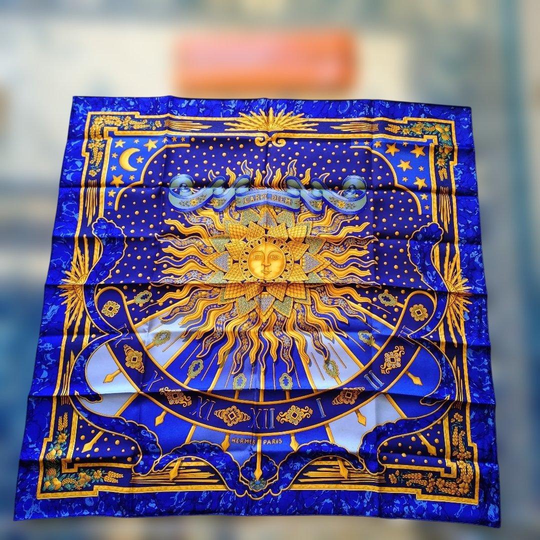 HERMES シルクスカーフ 太陽と星