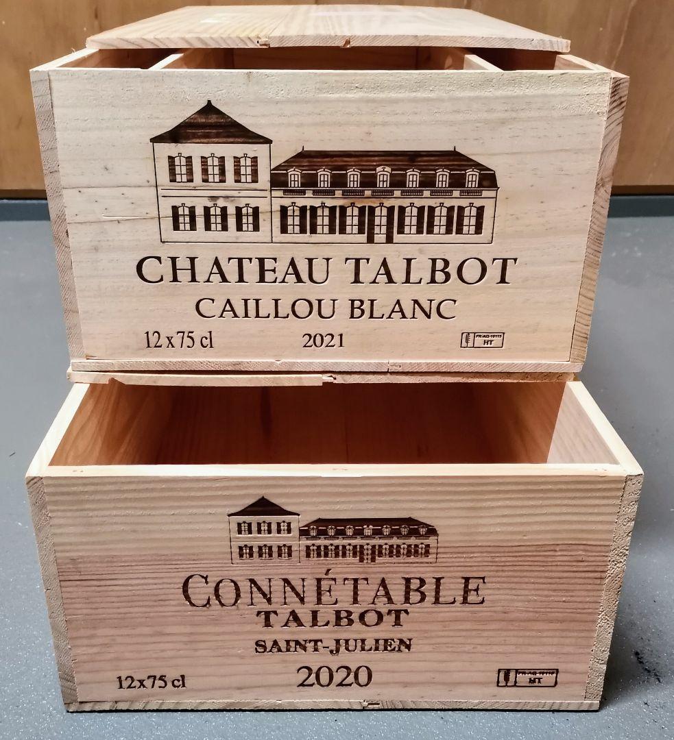 フランスボルドーワイン木箱２、シャトータルボカイユブラン/コネターブルドタルボ