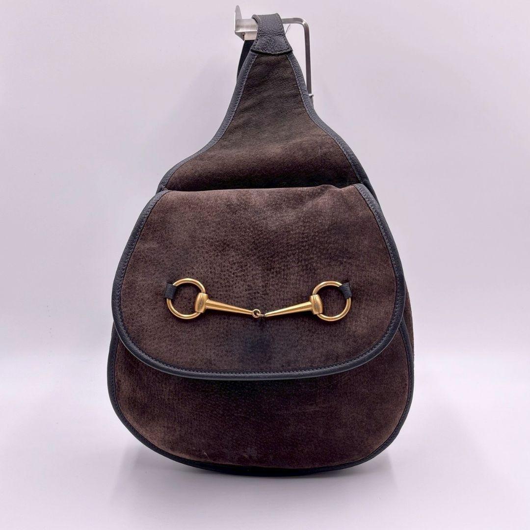 希少✨ GUCCI グッチ ホースビット ボディバッグ 斜め掛け スエードレザー