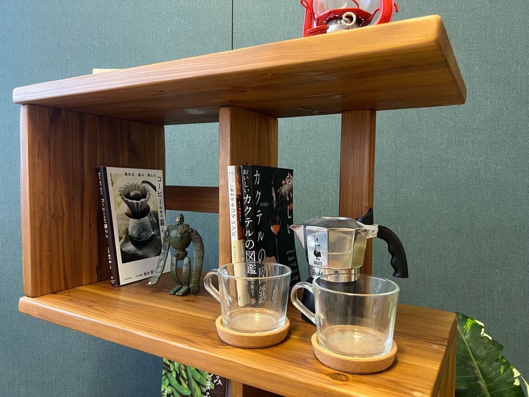 【在庫整理】 ジグザグシェルフ モダンアンティーク調 ブックシェフ 杉 ブラウン