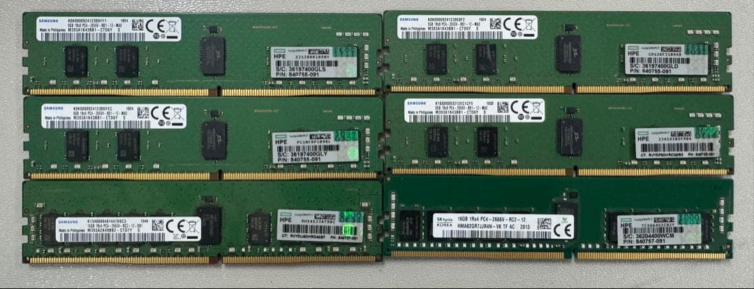 DDR4-2666 16GB 2枚 8GB 4枚 サーバー用