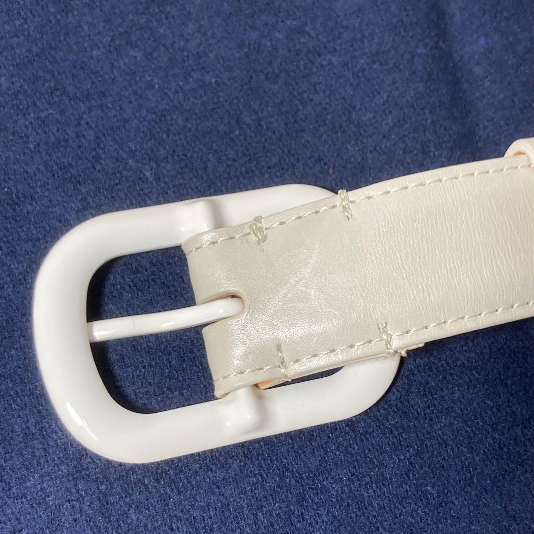 E9201 LOUIS VUITTON ヴィトン ホワイトレザー ベルト メンズ