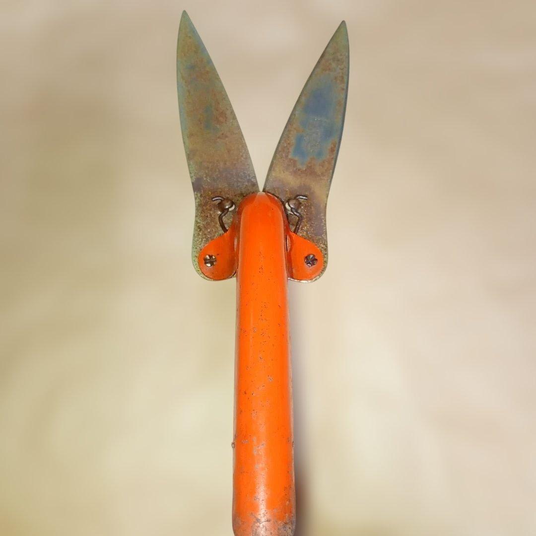 サボテン 剪定用ハサミ オレンジ　サボテン ハンドグラスシザー　アンティーク