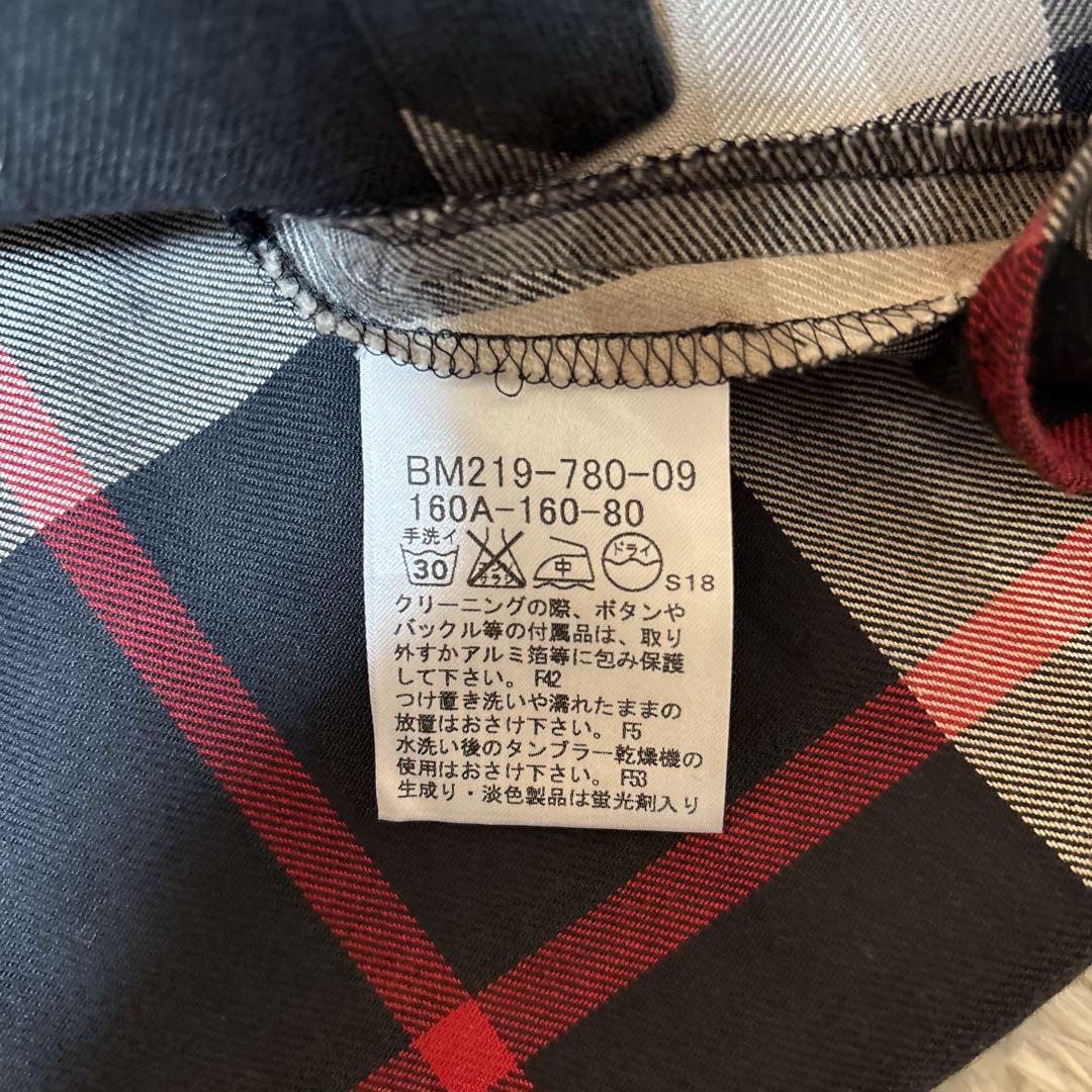 美品＊バーバリーロンドン　ノバチェック　長袖シャツワンピース　Ａライン　160