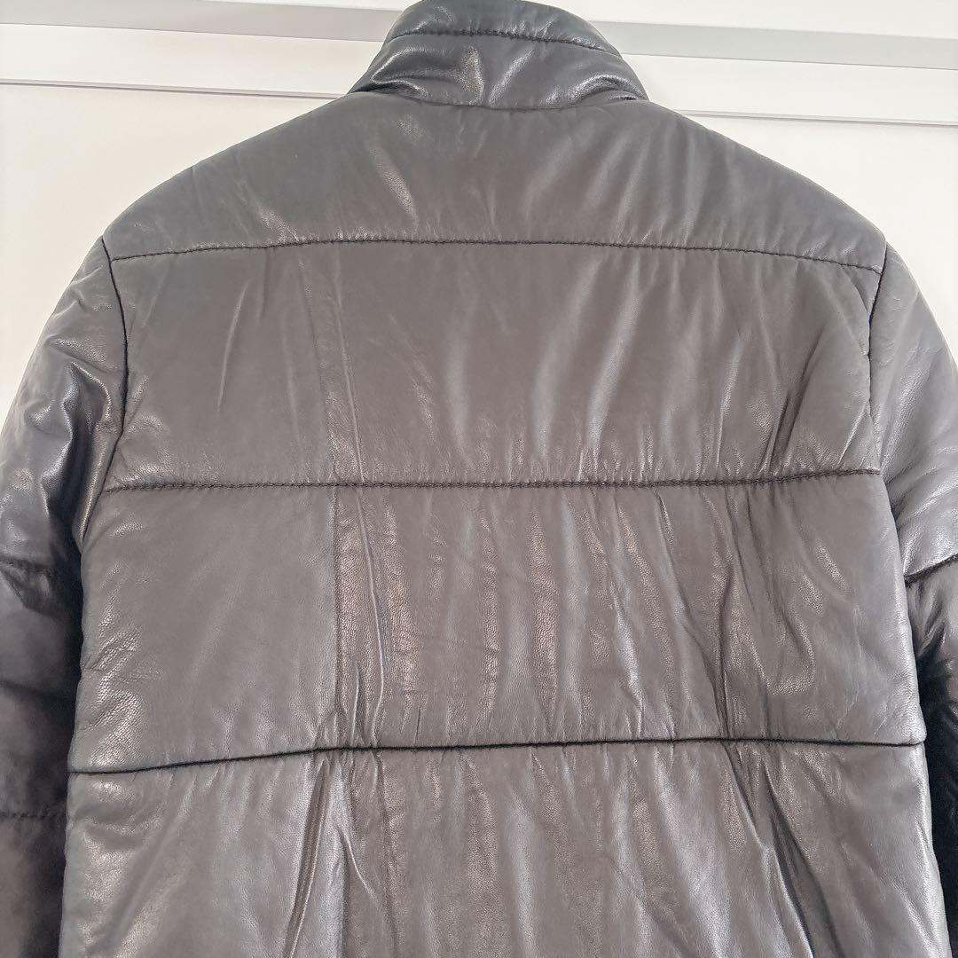 D&G ドルガバ ラムレザージャケット レディース 黒 チェック柄