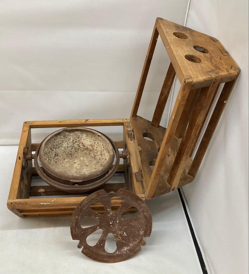 B315s 六角形回転安全炬燵　大正昭和レトロ　アンティック　中金具は鉄製