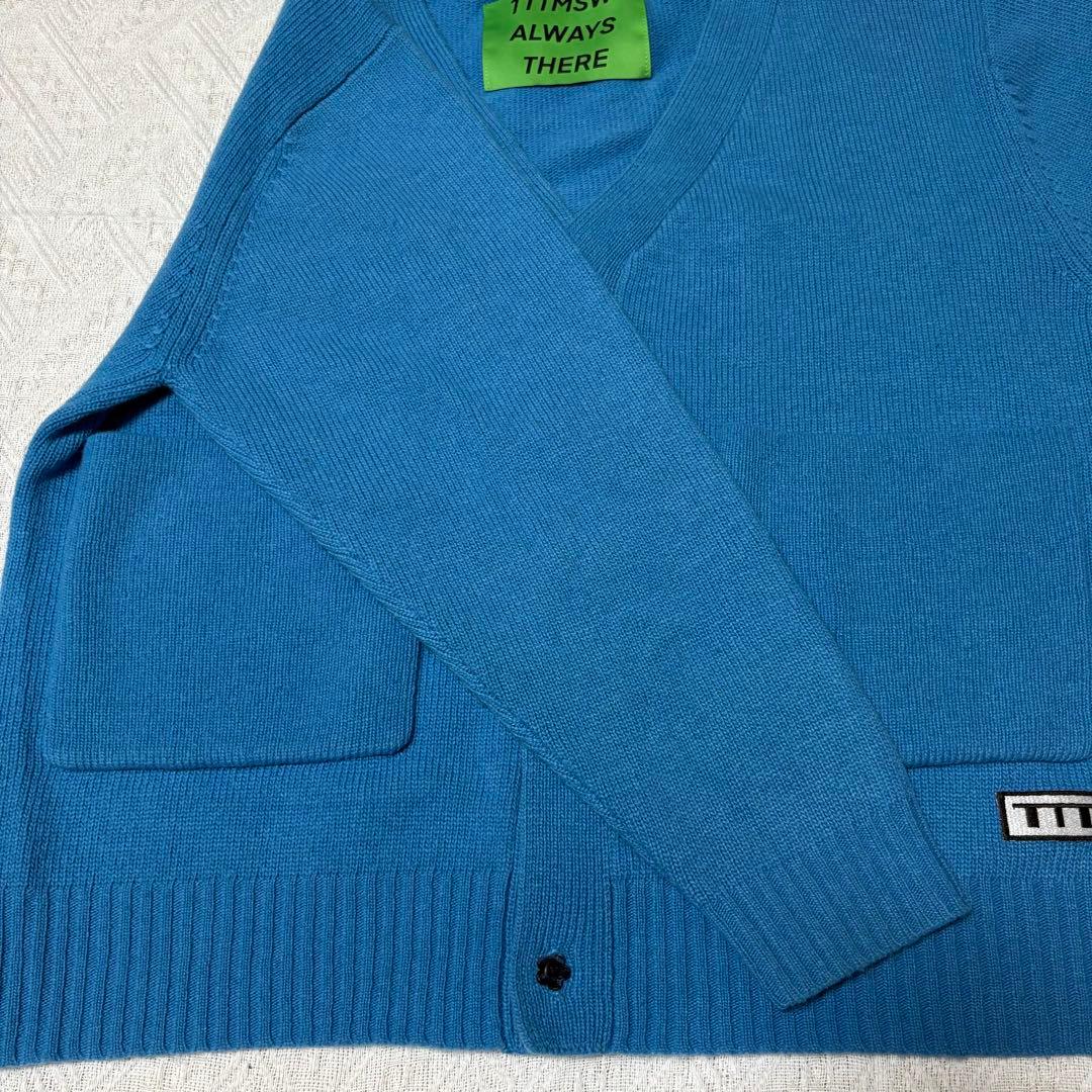 TTT MSW☆ウール　ニット　スタンダードカーディガン　ブルー　青　メンズ