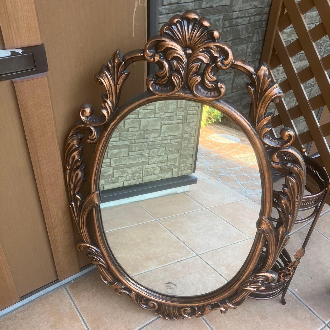 Hallan Mirror イタリア　壁掛け　ウォールミラー　アンティーク調