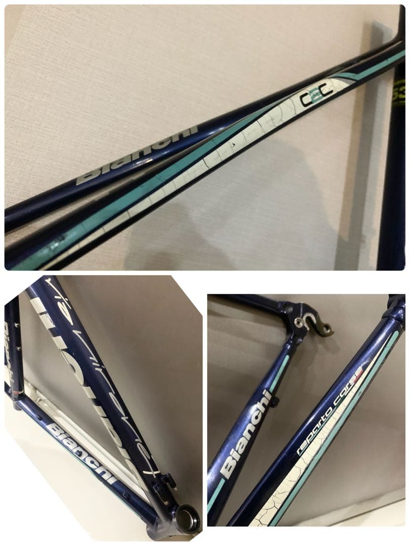 ◆ビアンキBianchi 渋い紺色×白×チェレステのアルミフレーム◆ロードバイク