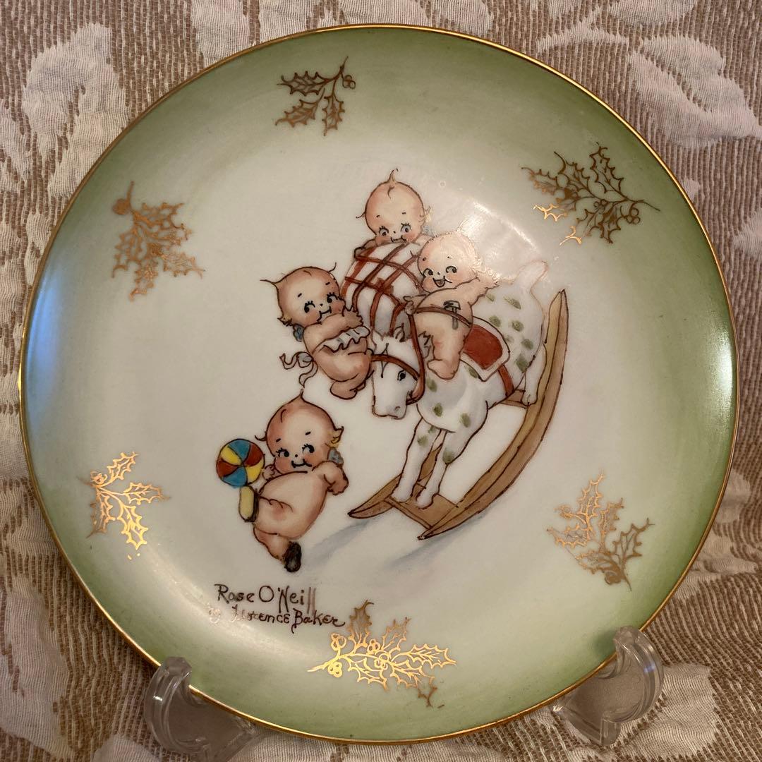 ローズ・オニール手描きキューピッド絵皿