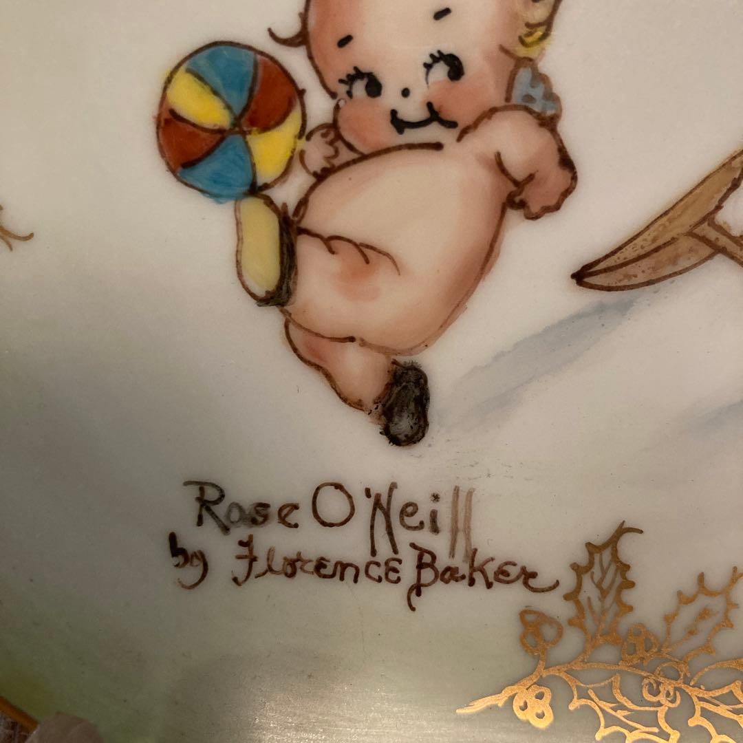 ローズ・オニール手描きキューピッド絵皿