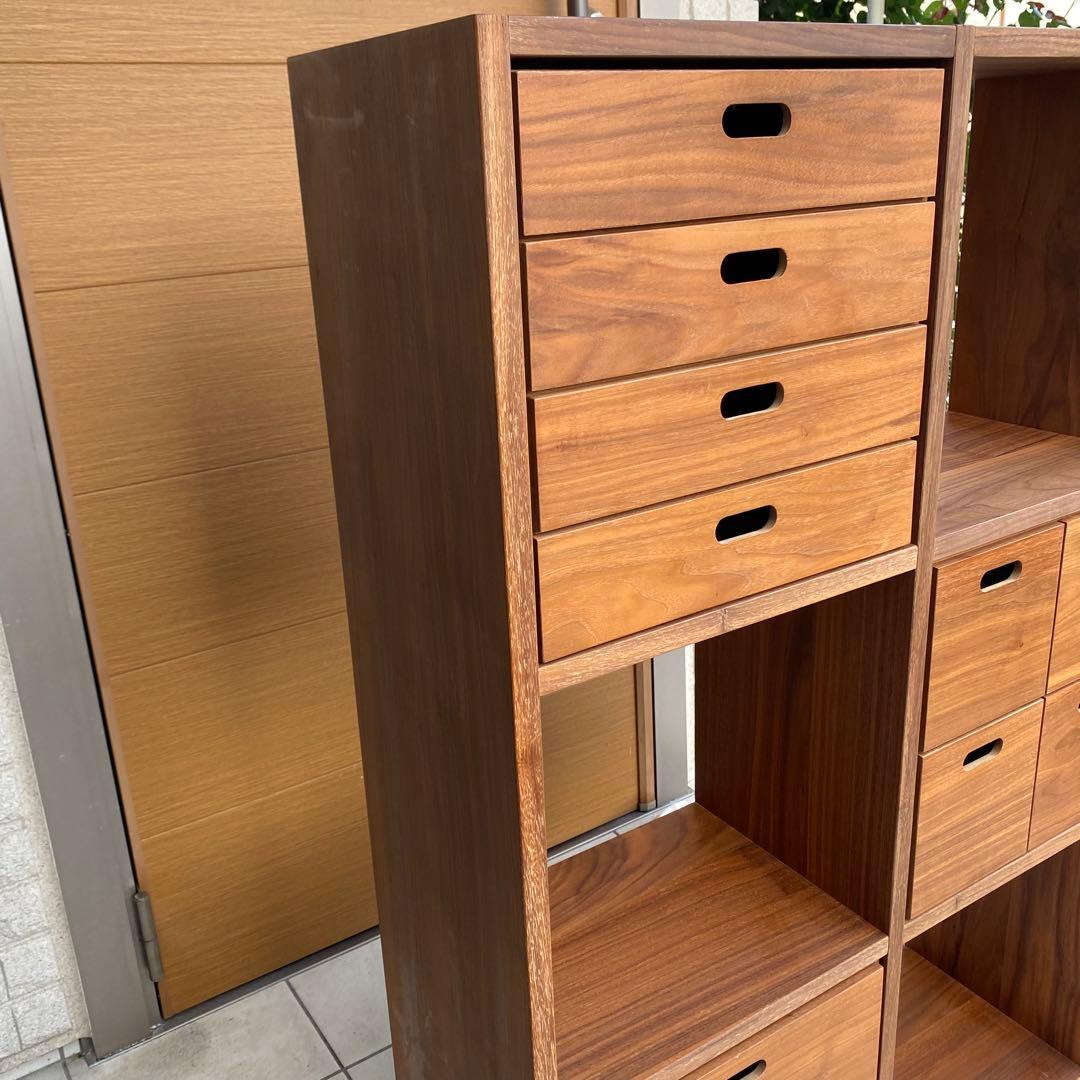 無印良品　スタッキングシェルフ3×2 スタッキングチェストセット　ウォールナット