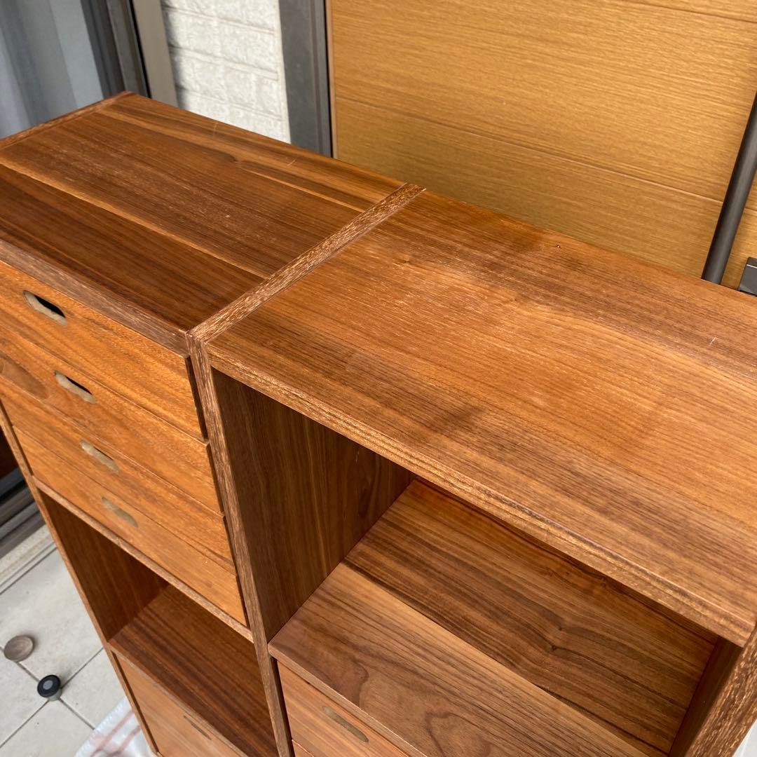無印良品　スタッキングシェルフ3×2 スタッキングチェストセット　ウォールナット