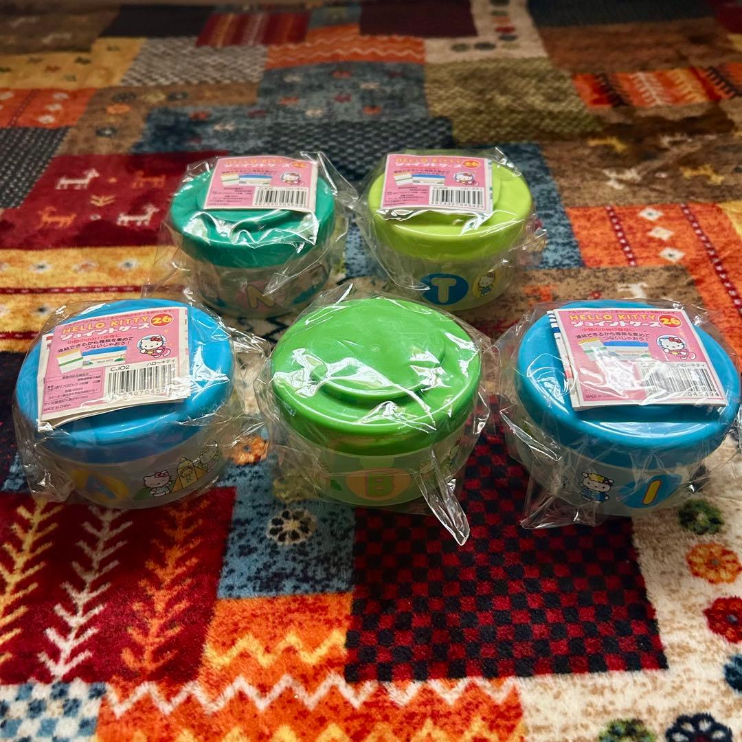 【レア】ハローキティ ジョイントケース 小物入れ ケース同士の連結可能 計5点