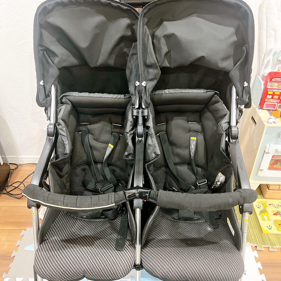 コンビ ベビーカー ツインスピン GC ブラック 二人乗り 双子 きょうだい