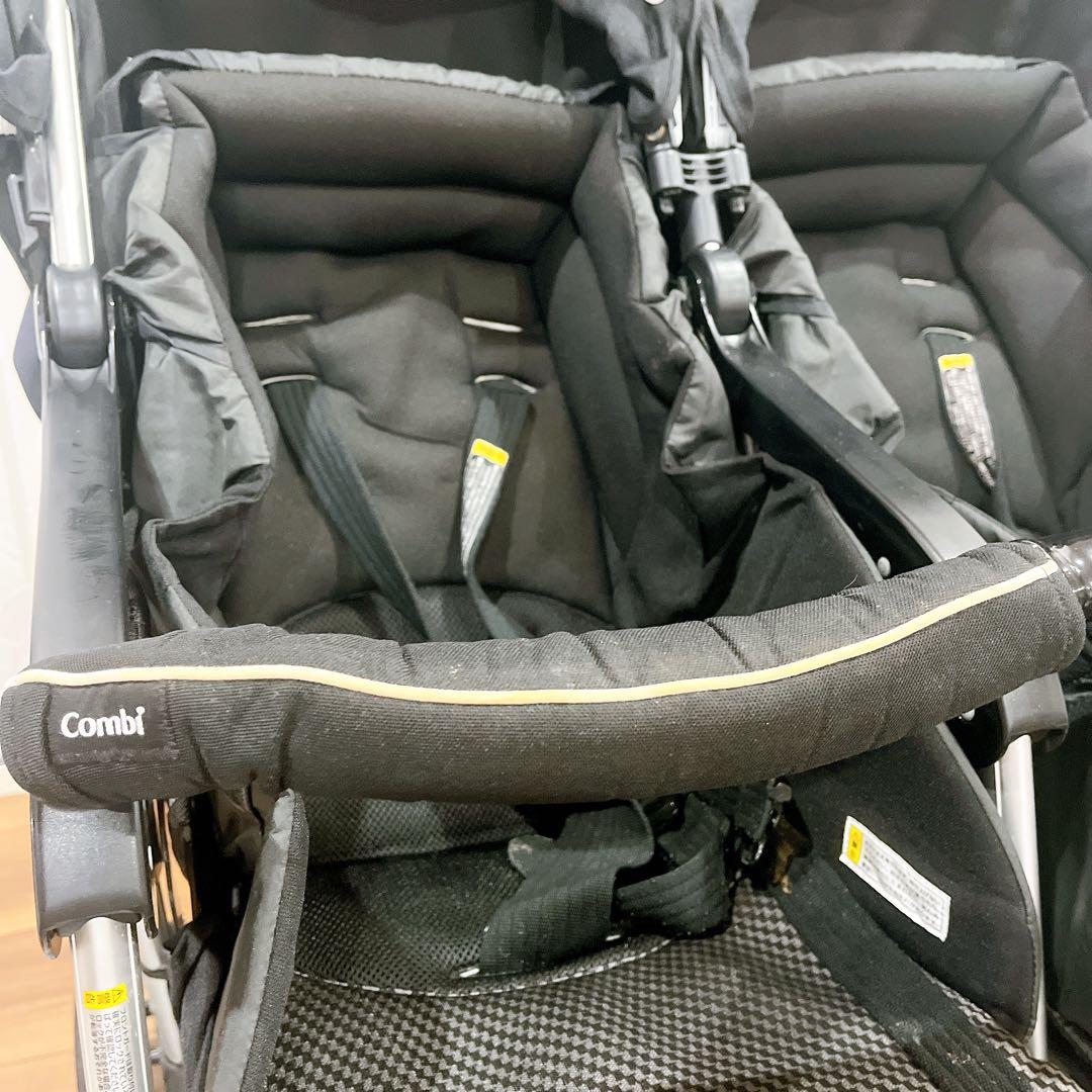 コンビ ベビーカー ツインスピン GC ブラック 二人乗り 双子 きょうだい