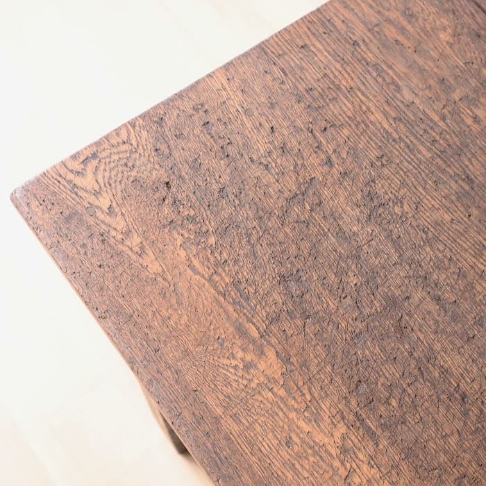 アンティーク ナラ材 片袖机 レトロ 無垢材 デスク 古家具