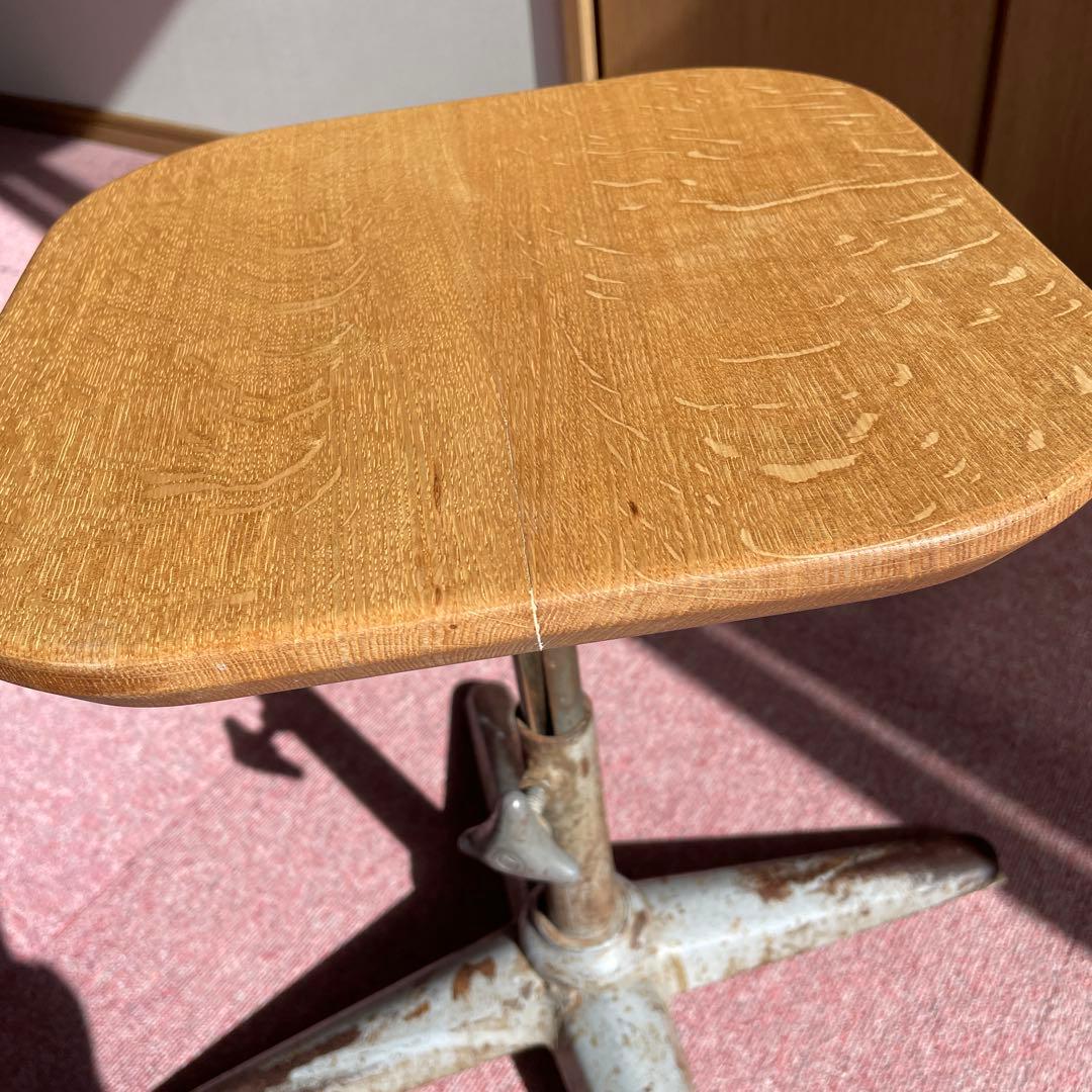 アイアン　スチール椅子　ヴィンテージ　ナラ材