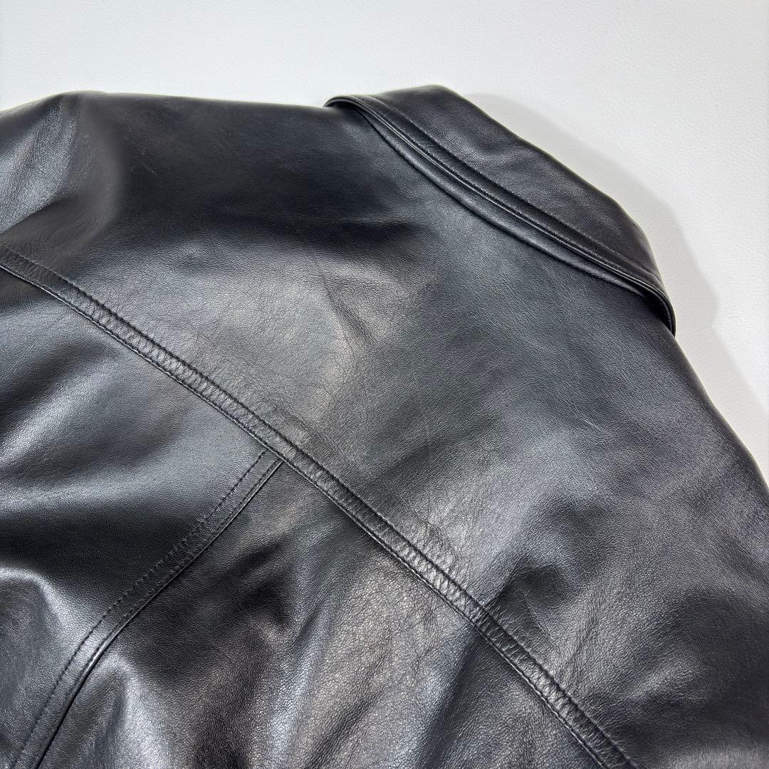 【極美品】FARAGO 羊革 レザージャケット A2 中綿キルティング 黒 M