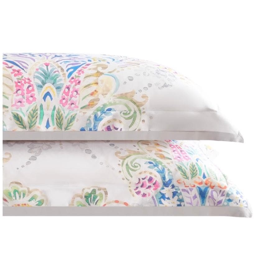 オーダーメイド エジプト超長綿100 850TC ホワイト 花柄 模様 カラフル