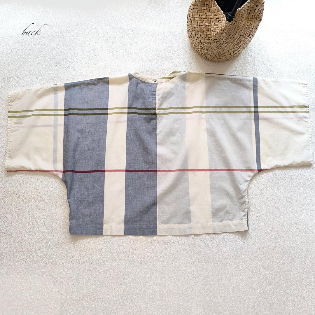 美品 パラスパレス ドルマン シャツ ブラウス 24年 秋 チェック 秋間道