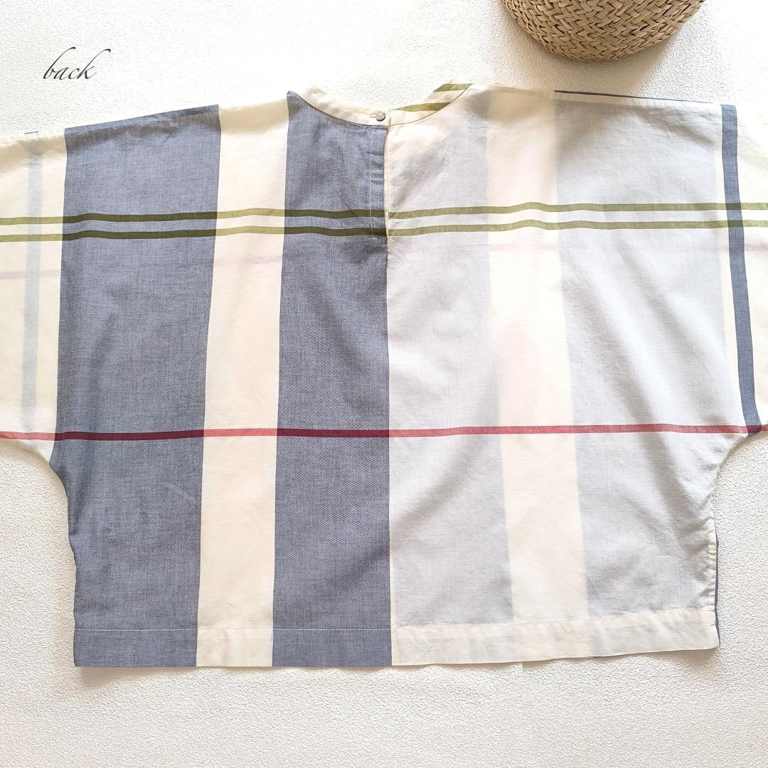 美品 パラスパレス ドルマン シャツ ブラウス 24年 秋 チェック 秋間道