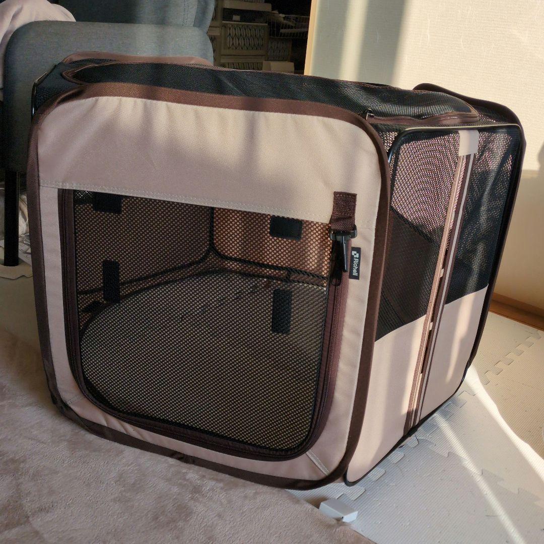 たためるペットサークル　ブラウン　90×90