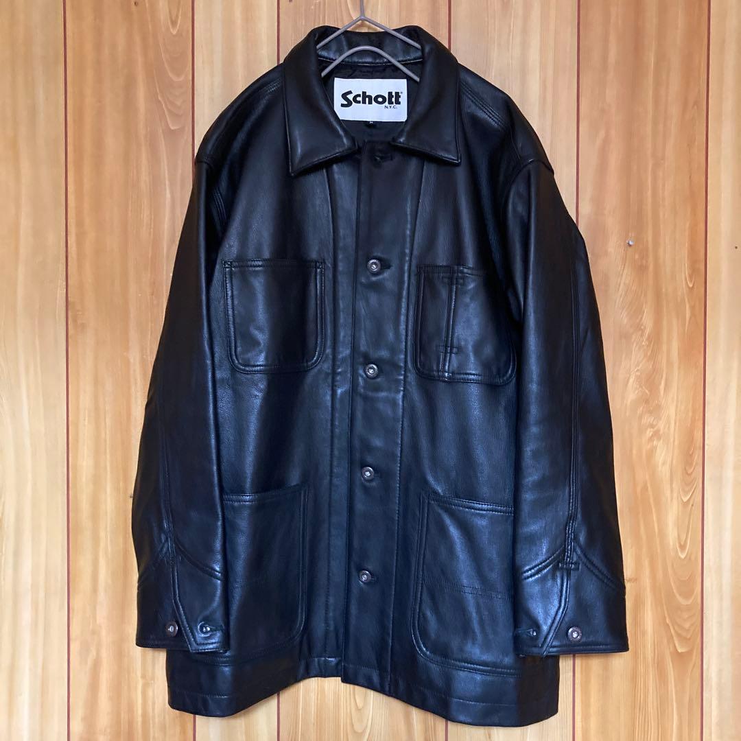 極美品　レディース　Schott ショット　ラムレザー カバーオール ジャケット