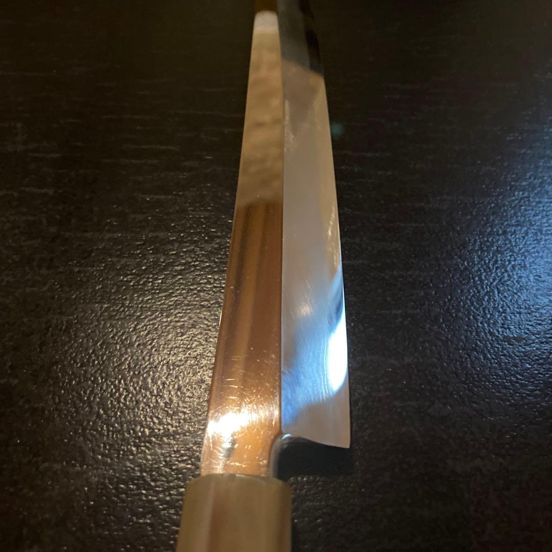 柳刃包丁(切り付け型) 鏡面 銀三 ダマスカス 9寸 値下げ可能