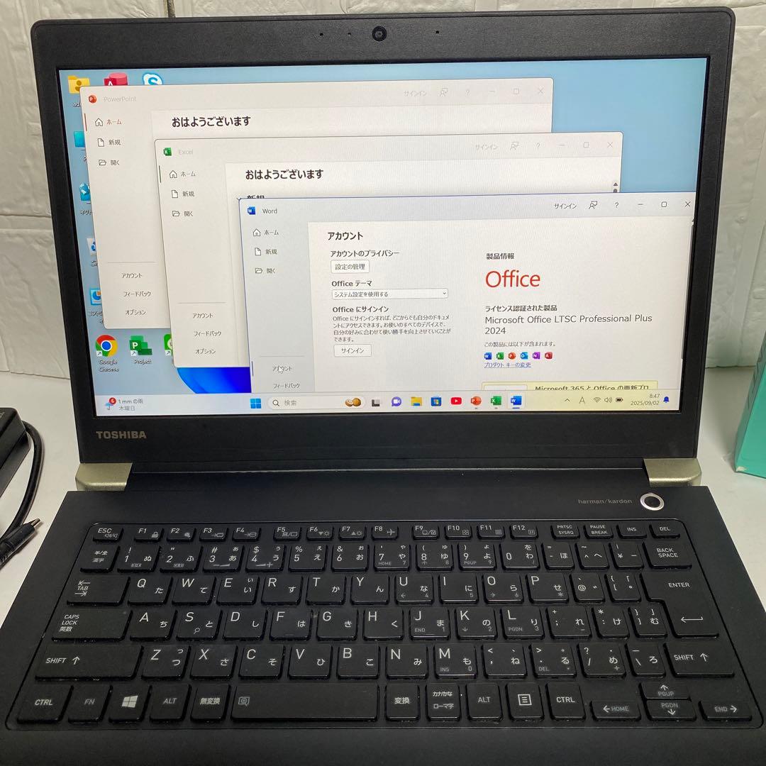 Windows11 オフィス2024年　高速起動SSD 美品　東芝ノートPC