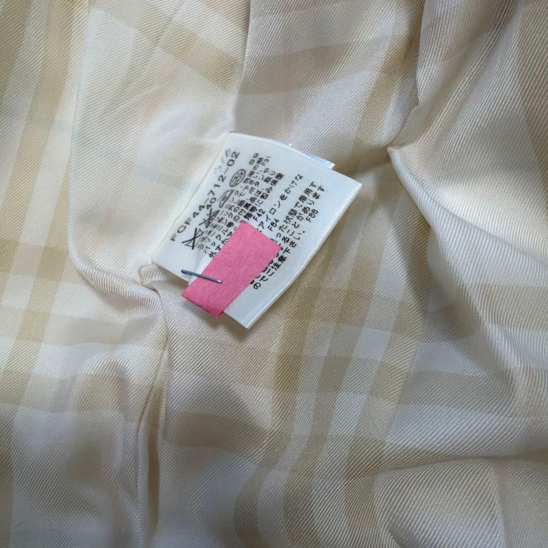 美品 BURBERRY BLUE LABALアンゴラ ホワイト フーデットコート