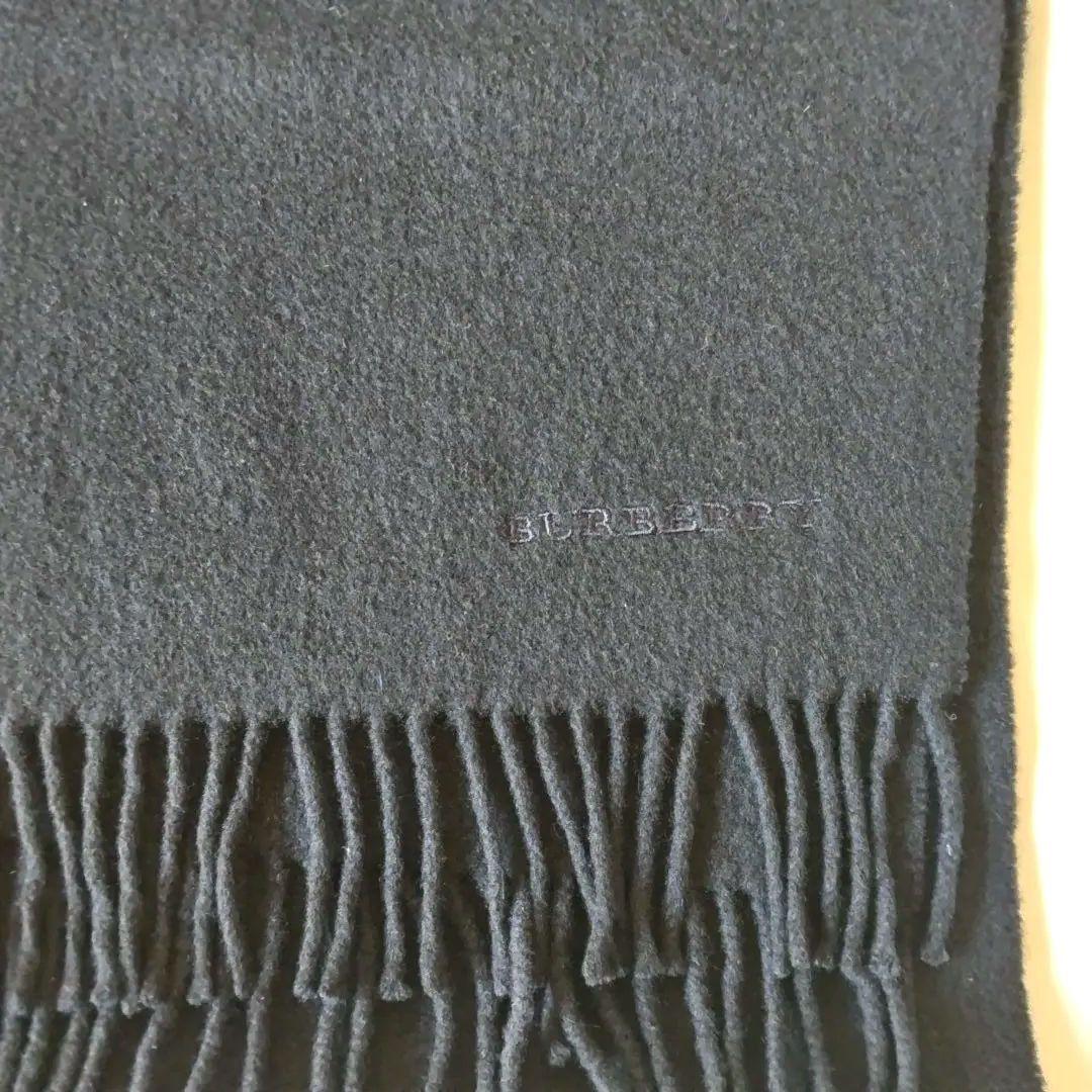 BURBERRY メンズマフラー 濃紺無地 カシミヤ100% 美品