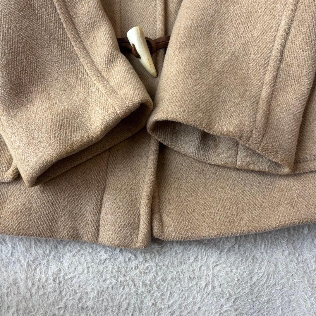 高級 バーバリーロンドン ヘリンボーン ダッフルコート フード付き ベージュ