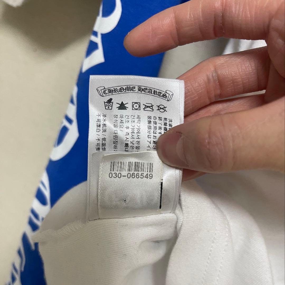 クロムハーツ ホースシュー ラグラン ロンT ホワイト/ブルー M