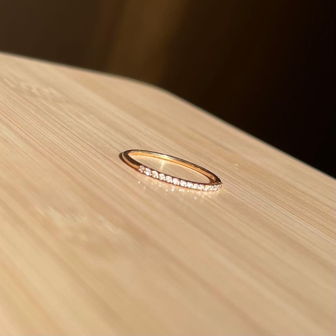 新品 4°CヨンドシーK18YG ダイヤモンドハーフエタニティ リング