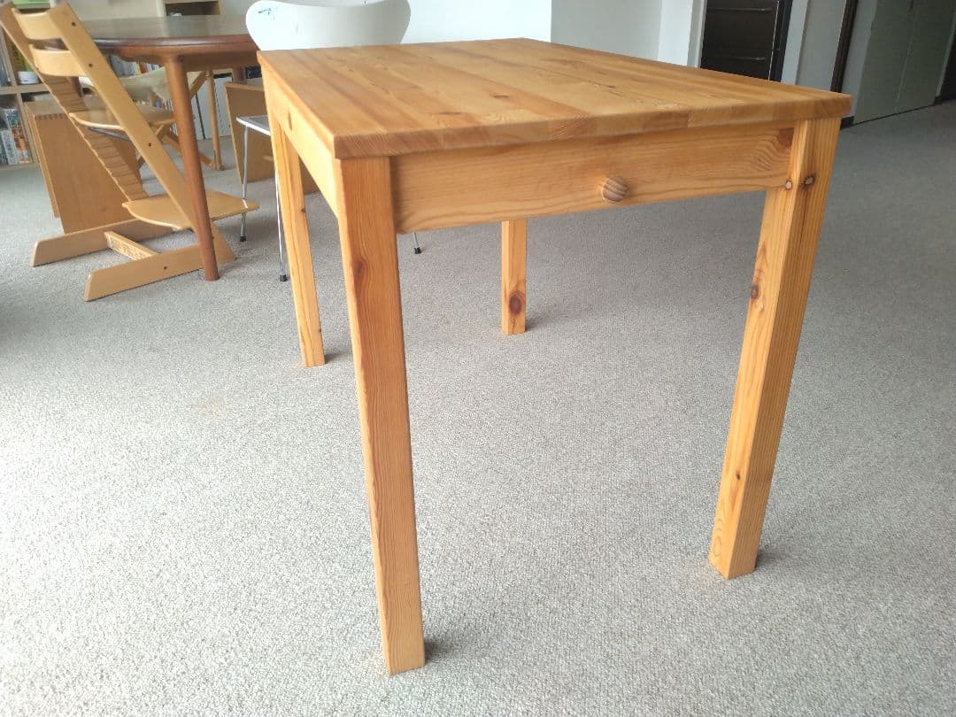 MUJI/無印良品 パイン材デスク100cm引出し付/ワークテーブル/学習机